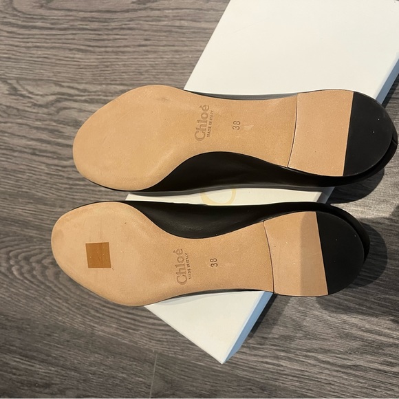 Chloe Lauren scallop flats black size 8 - Picture 3 of 6